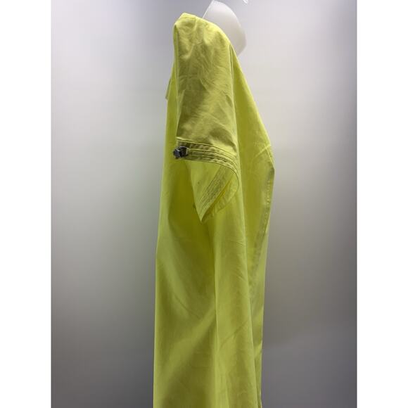 Express Yellow Sheer Hidden Button Down Shirt Short Sleeve Women’s Size L NWT - Picture 3 of 10